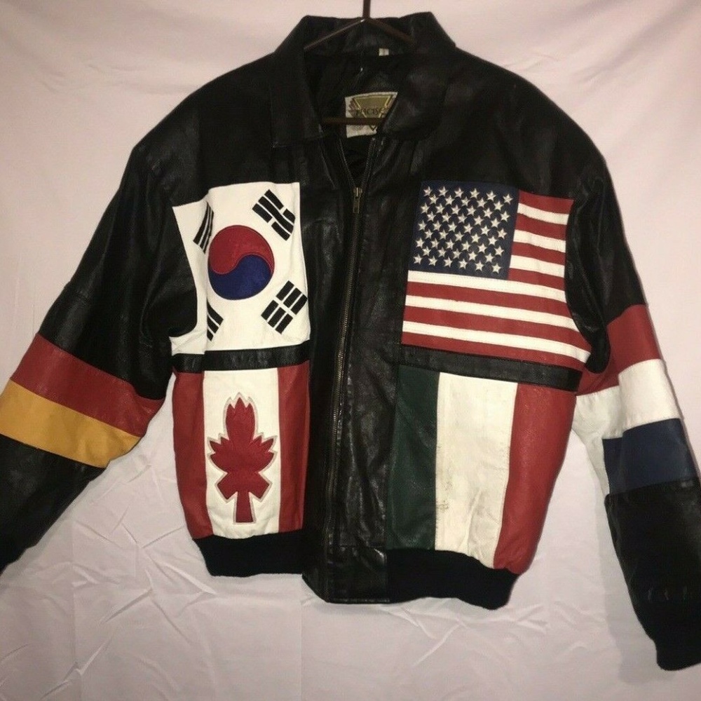 vintage Phase 2 men size XL leather jacket Olympic